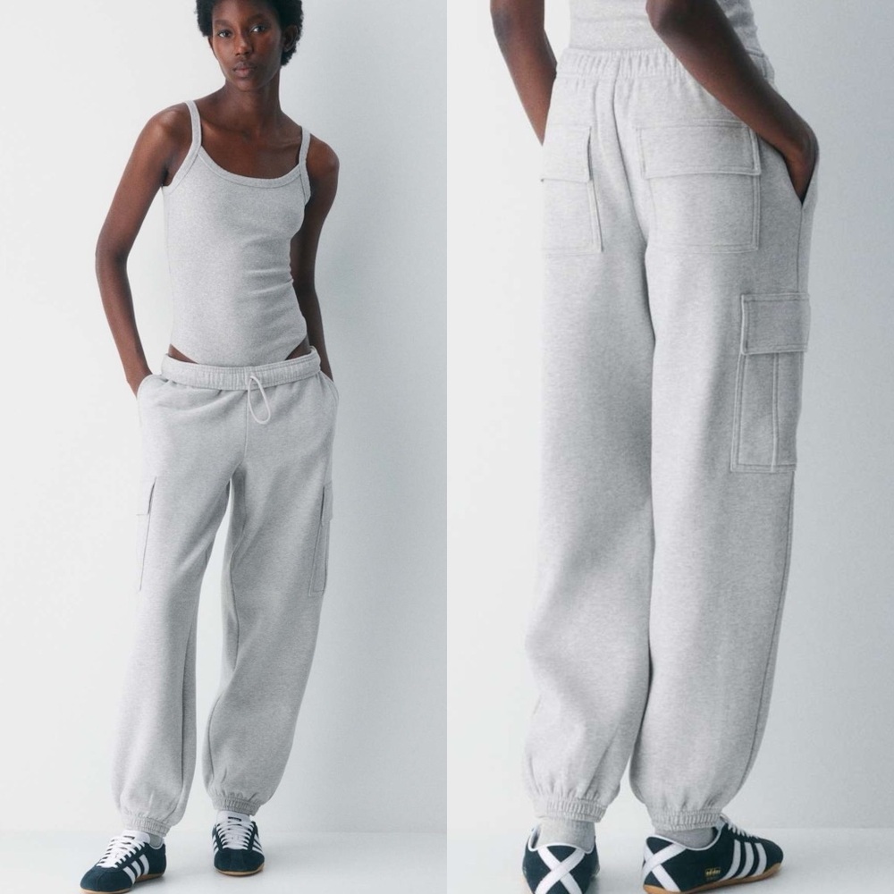 ARITZIA Mega Fit Sweatfleece Cozy Cargo Gray Sweatpants Joggers